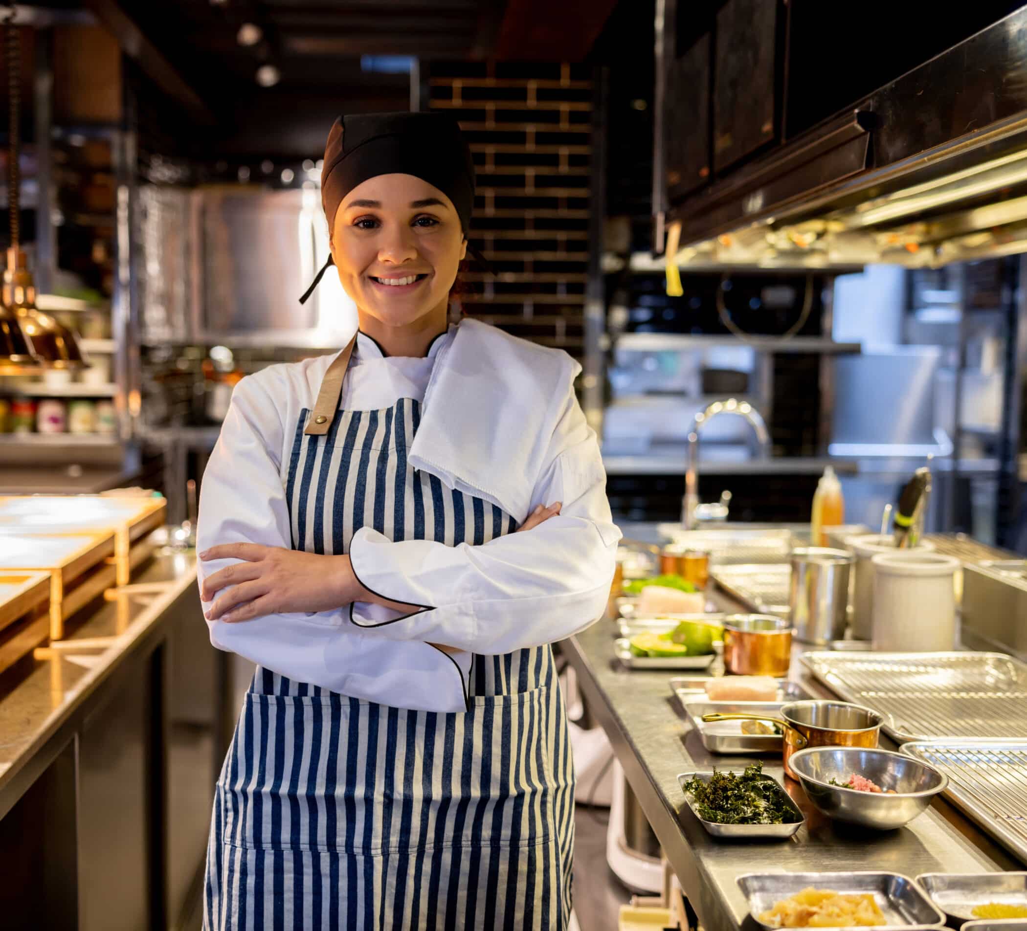 Portrait of a female chef at a restaurant